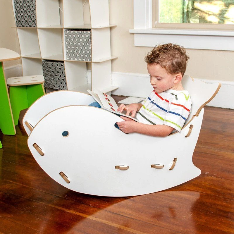 Kids Sofa Children Furniture Indoor Natural Baby Wooden Toy Mini Whale Rocking Bouncer Chair For Babies Nursery