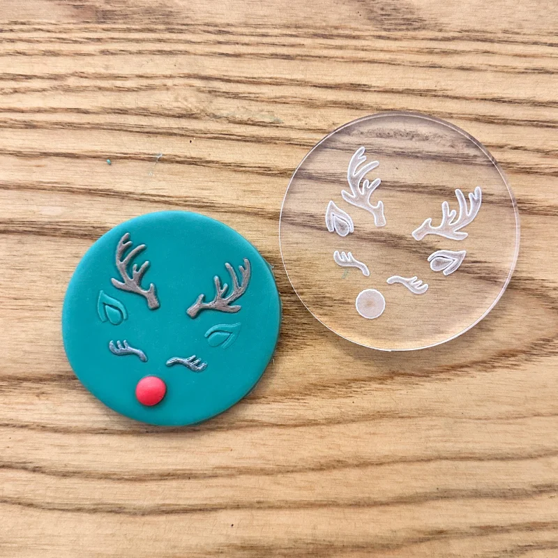 Cookie Decoration Christmas Elk Antlers  Acrylic Cookie Emboss Elk Horn Fondant Stamp Cake Mould tool Baking Tool