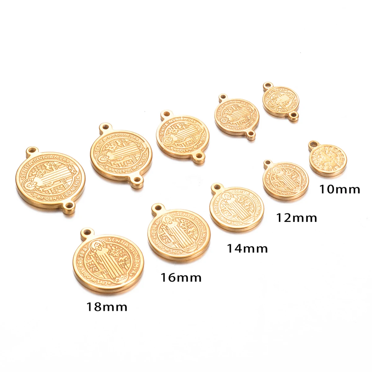 6Pcs/Lot Catholic Stainless Steel Jesus Christ Pendant Charms Connector for DIY Jewelry Making Necklace Components Accessorie