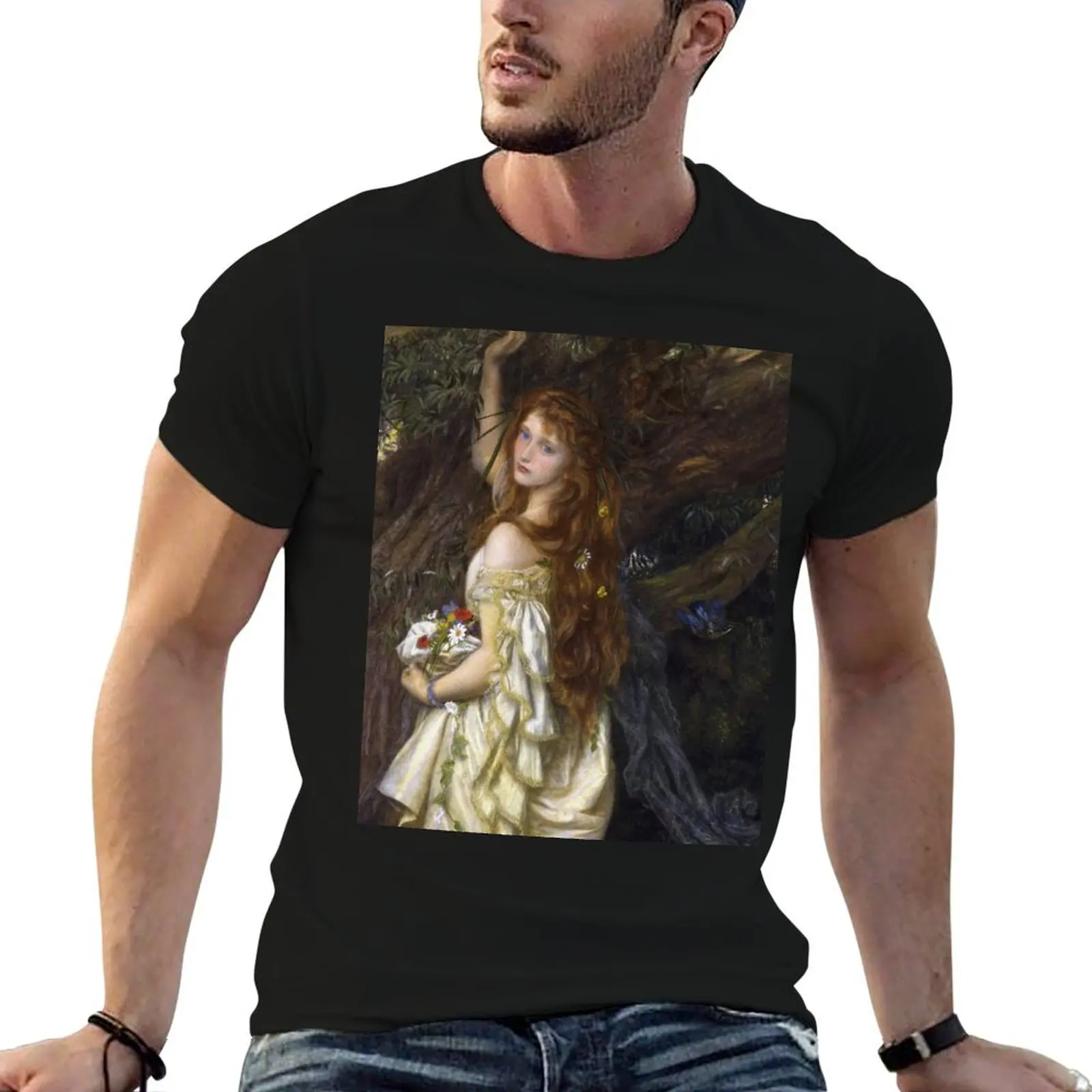 Arthur Hughes - Ophelia T-Shirt quick drying kawaii clothes mens vintage t shirts