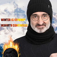 Men's Winter Knitted Warm Hats Soft Stretch Ear Protection Thickened Knitted Wool Cap Beanie Suitable For Cold Weather