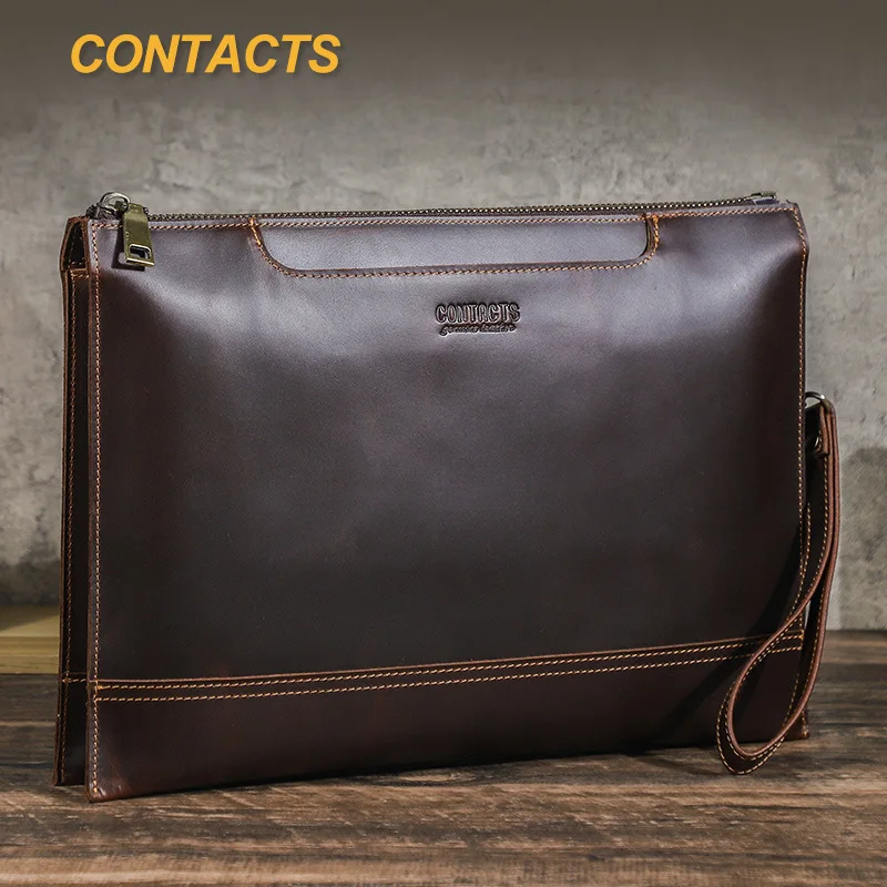 

New Men genuine leather Clutches Bags Man Wallets Envelope Bag Purse Business Male Phone Clutch Bags Designer Men Wristlets Bags