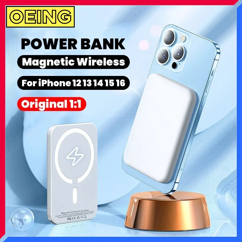 

5000mAh Magnetic Powerbank For iPhone Original External Auxiliary Battery Portable Wireless Charger For Apple Magsafe Power Bank