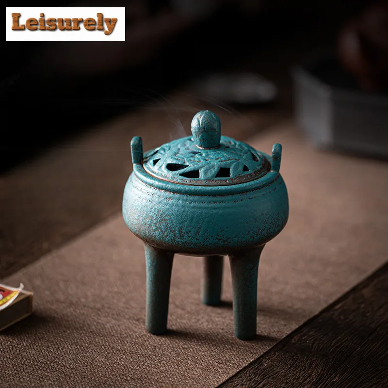 High Legged Lotus Ceramic Plate Incense Holder Water Fountain Decoration Incense Burners Meditation Censer Tea Items Decoration