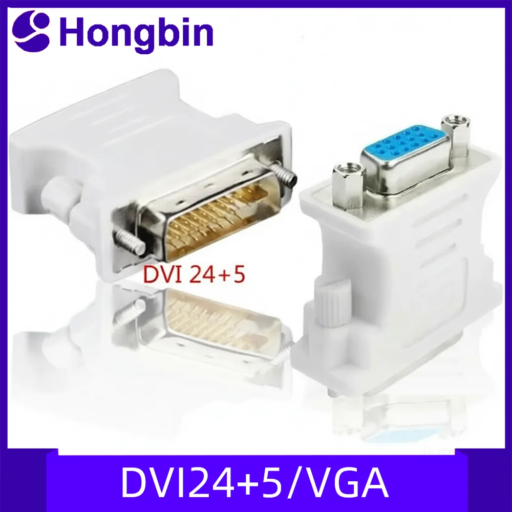 Adaptador DVI a VGA 24 + 5 Cable de conversión de interfaz macho a hembra para enchufe de Monitor de tarjeta gráfica de computadora
