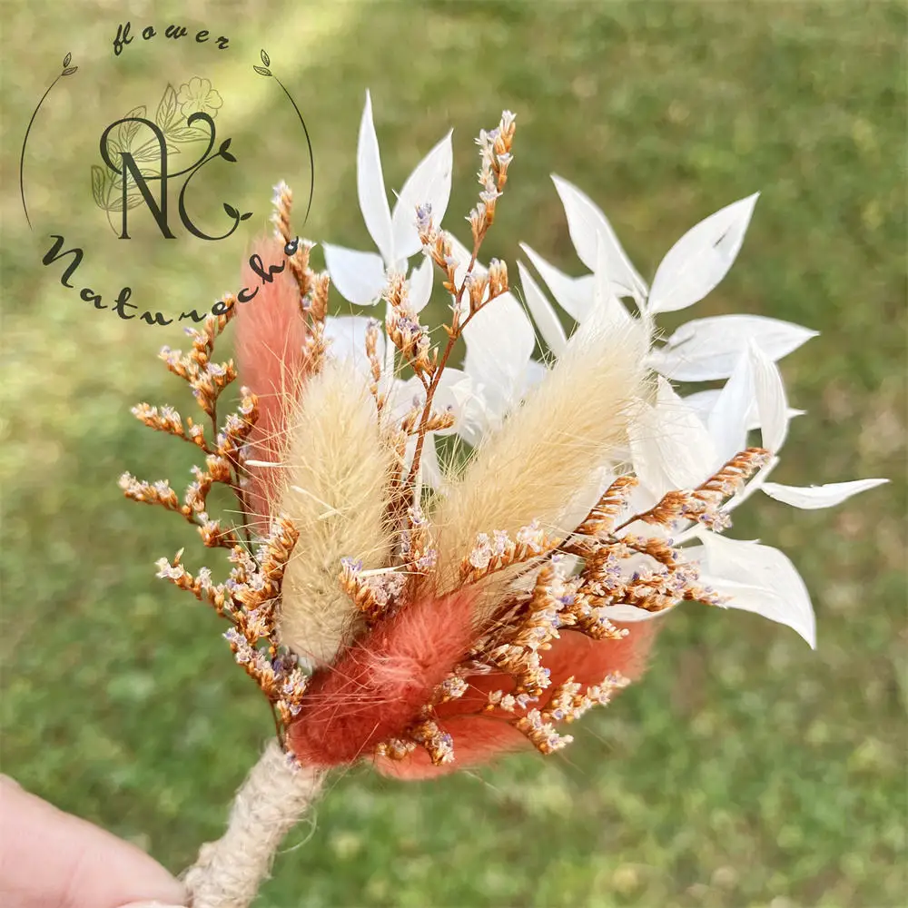 

New Natural Dried Flower Wrist Corsage Decorative Flower Wedding Decorations Boho Dried Natural Flower Birthday Party Room Decor