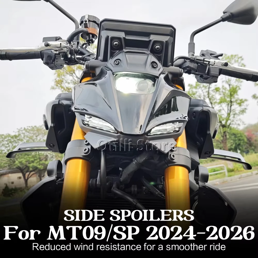 2026 Motorcycle Side Downforce Spoilers Fixed Winglets Fairing Wings Reduce Wind Vibration For YAMAHA MT-09 MT09 SP 2024-