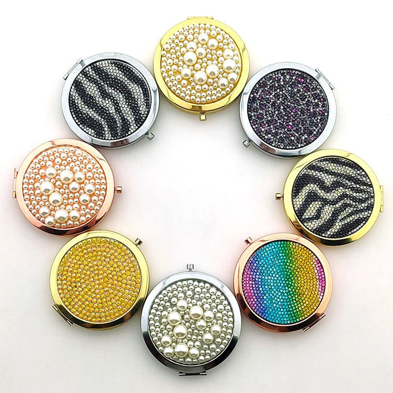 Custom Company Logo Double Side Pocket Mirror Wholesale High Quality Metal Decoration Make Up Mirror