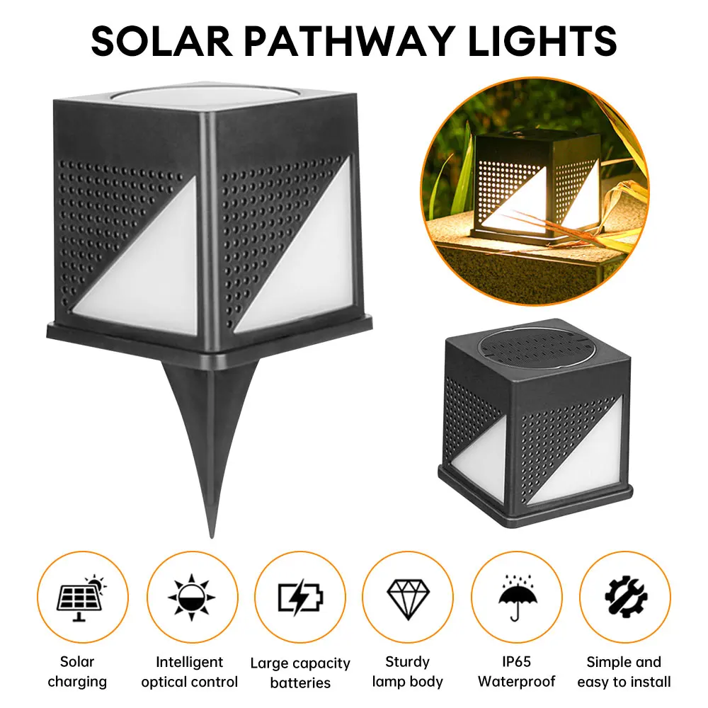 

LED Solar Pillar Light Outdoor Waterproof Garden Decor Light Solar Charging Pathway Light for Walkway Driveway Patio Yard Gate