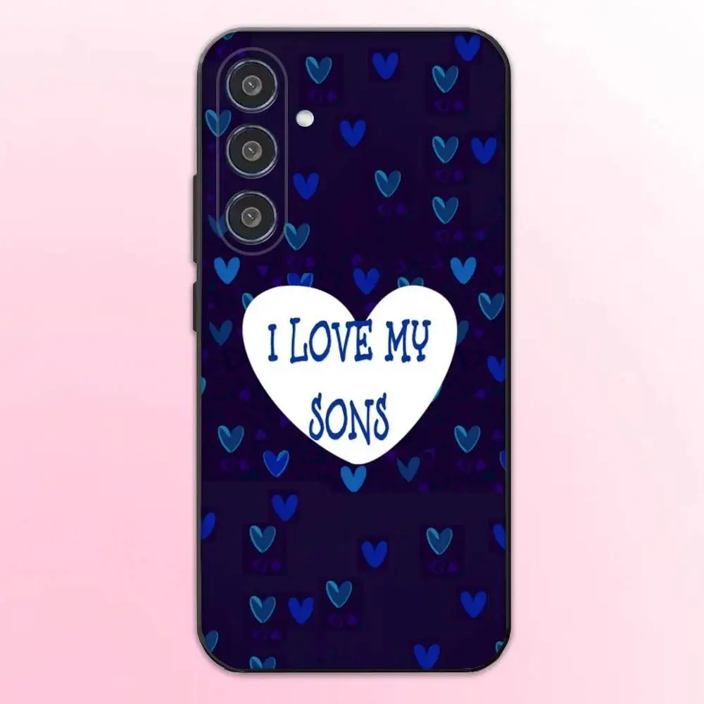 I Love My Family telefoonhoesje voor Samsung Galaxy A73,A72,A71,A70,A53,A52,A51,Anderen Soft Black Shell