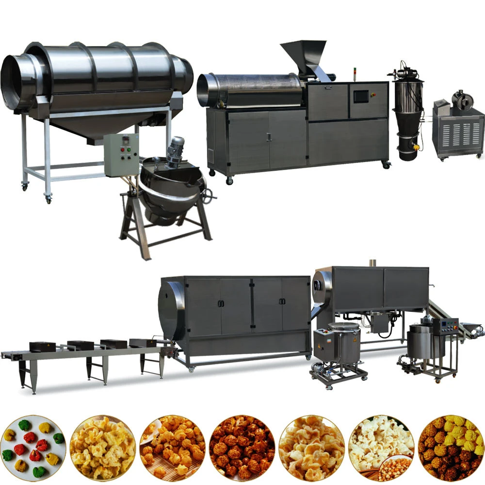 Double Screw Extruder Popcorn Making Machine Double Kettles Popcorn Machine