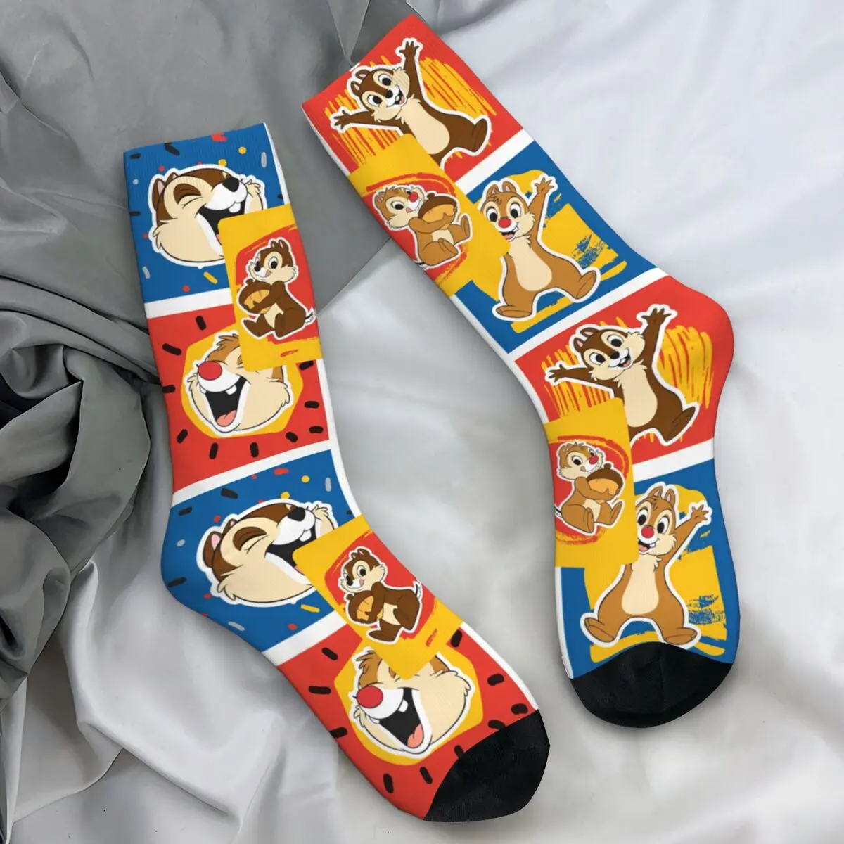 

Cute Chip 'n' Dale Socks Funny Stockings Autumn Non Skid Men's Socks Breathable Design Climbing Socks