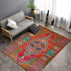Egyptian Traditional Color Design Pattern Red Pattern By Ho Me Lili Floor Rug Room Decoration