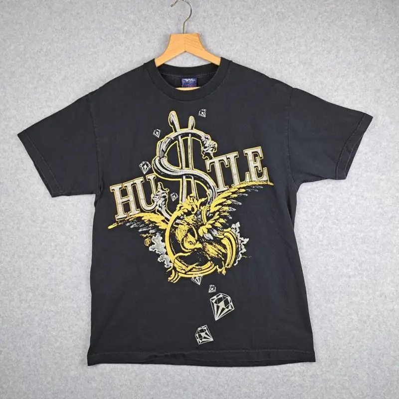 

Футболка Ruff Ryders с рисунком Y2K, мужская с золотым блеском, L, с коротким рукавом, винтажная