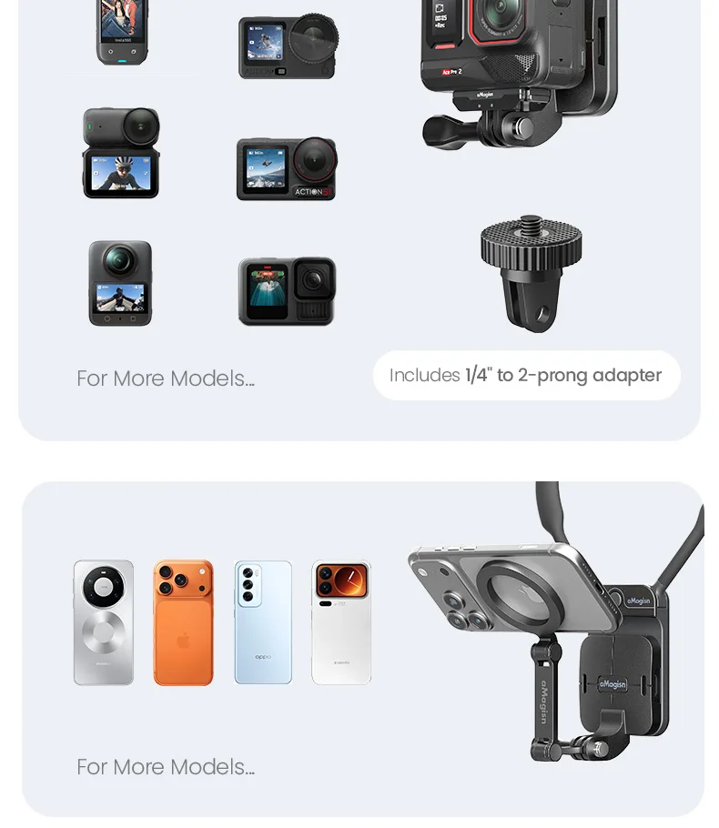 aMagisn Unsichtbare Magnetische Nackenhalterung POV-Halter für Gopro 13 12 11 DJI Action 6 5 Pocket 4 4P Insta360 AcePro Luna Ultra X5 X6 – Detail 20