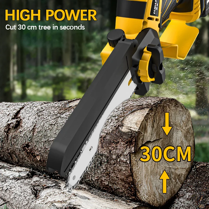 8 Inch Snoerloze Elektrische Kettingzaag Brushless Kettingzaag Enige Hand Draagbare Houtbewerking Snoeien Zagen Batterij Set Tuin Kettingzaag Power Tool voor Dewalt 20v Batterij