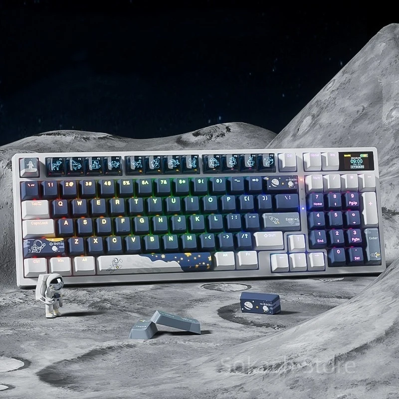 

BASIC BK98 Starry Sky Mechanical Keyboard Three mode Wireless Bluetooth With Screen Esports Custom 96 Keys Hot Plug Keyboard