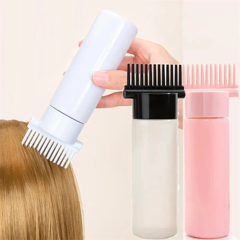 170ML/180ML Hair Dye Applicator Hair Oil Brush Bottle Dyeing Shampoo Bottle Oil Comb Hair Dye Bottle Hair Coloring Styling Tools