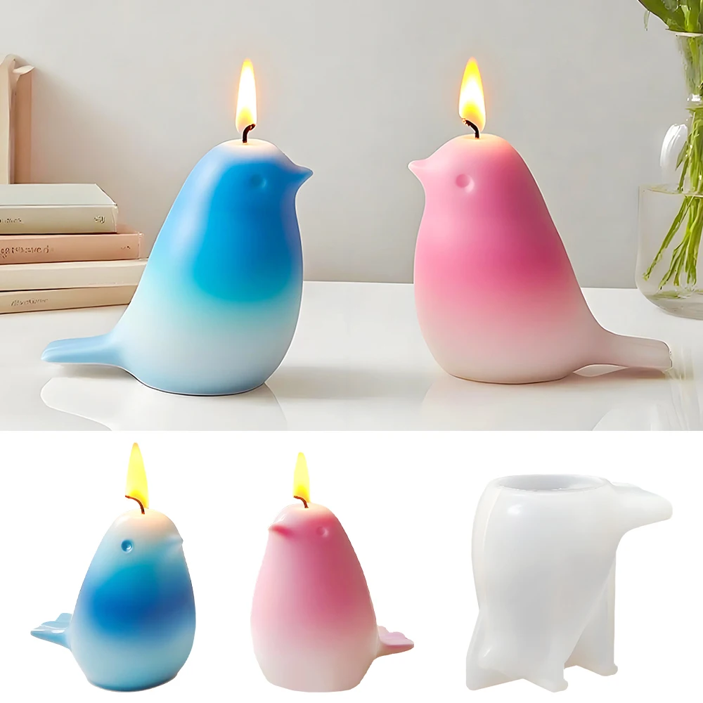 LZ120 3D Little Birds Candle Mold Casting Bird Epoxy Resin Molds DIY Animal Soap Plaster Ornaments Silicone Molde
