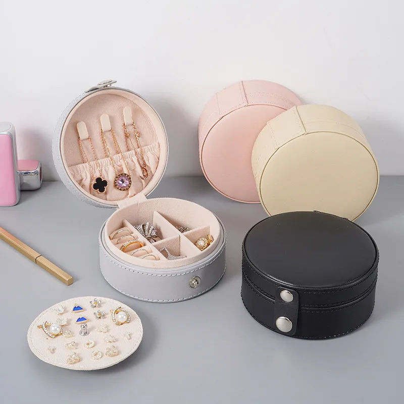

Small Travel Jewelry Organizer Box for Girls Women Earring Rings Storage Case Necklace Pendant Box