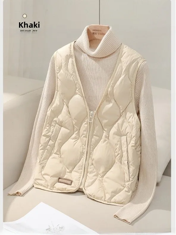 ort V-ne Damen Jaet 2025, Herbst, neue Sle, vielseitige Innenbekleidung, Oberbekleidung, Polyesterfaser, bestickt, Spleiß, dünnes Modell