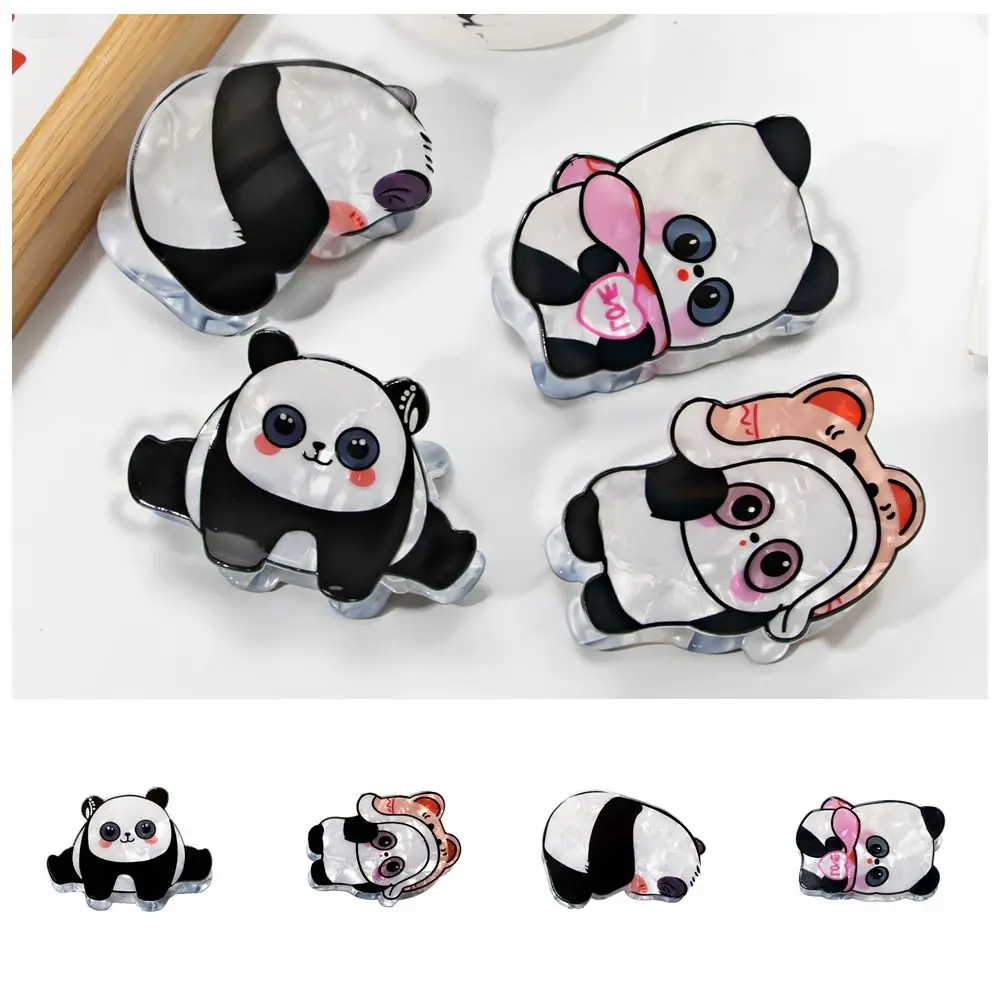 Acrylic Panda Hair Claw Creative Cartoon Animal Animal Hair Clip Ponytail Holder Korean Style Cartoon Shark Clip Girls/Ladies