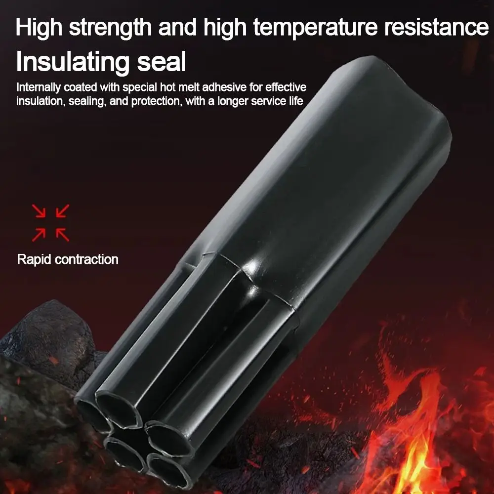 New 2/3/4/5/Core Heat Shrink Wrap Tube Waterproof With Glue Insulation Sleeve Black Seal Wire Protector