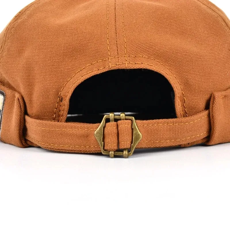 Vintage Brimless Beanie Hat Docker Cap Trend Summer Kpop Unisex Solid color Fashion Portable Skullcap Adjustable Cotton sailor