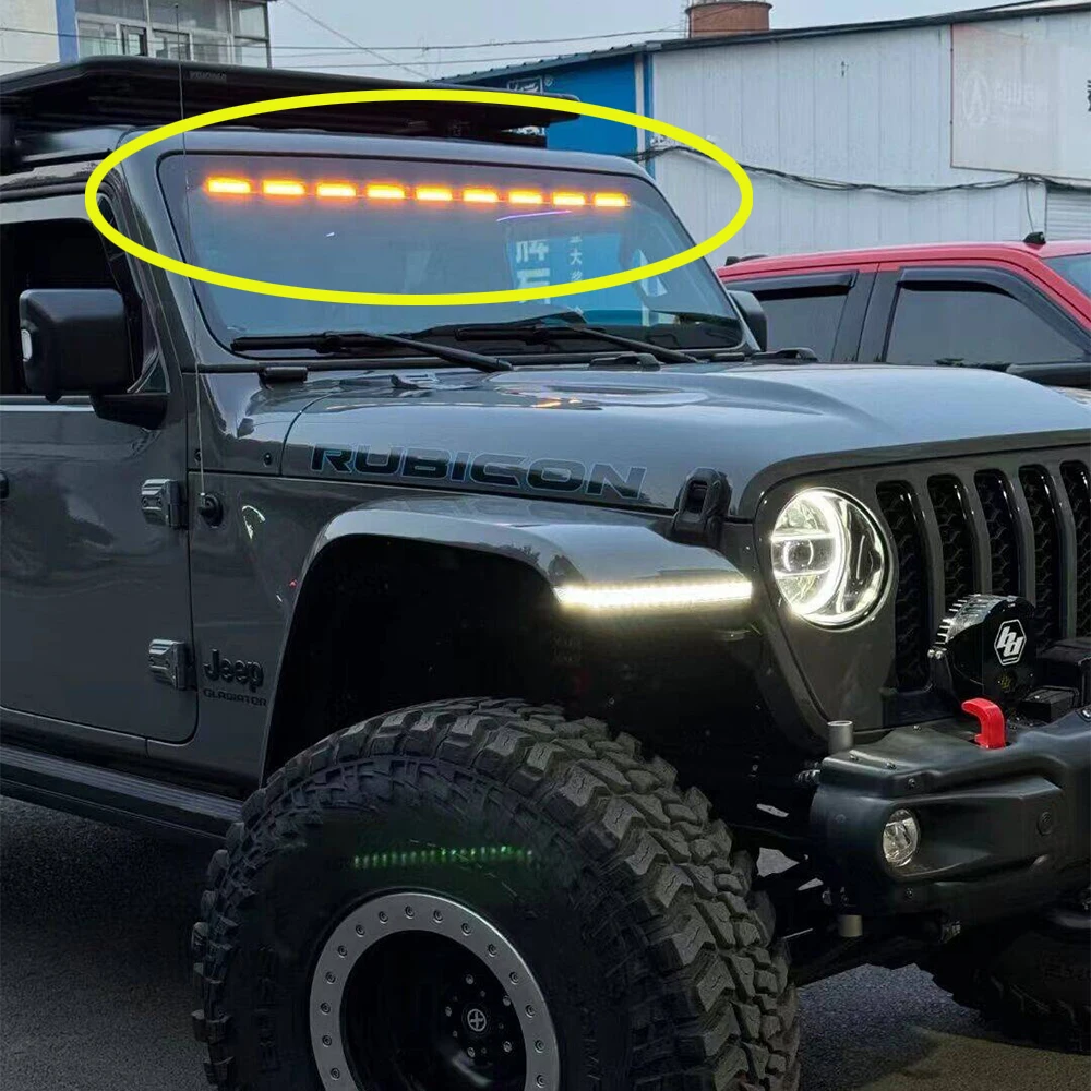 Lantsun J9035 LED car inner glass yellow light strip for Jeep for wrangler JL JT