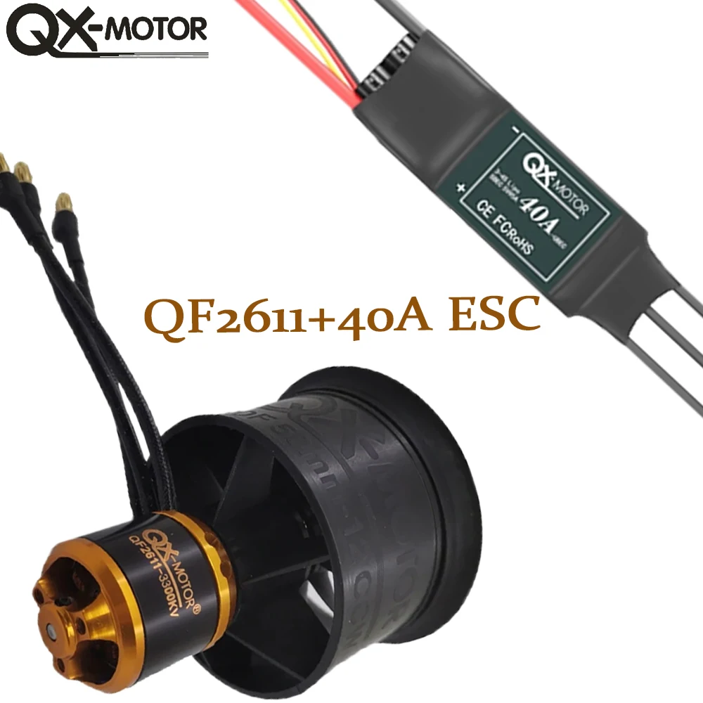 Silnik QX QF2611 50mm EDF 12 wentylator 3300KV 4000KV 4600KV 3S 4S silnik bezszczotkowy CW CCW z 40A ESC