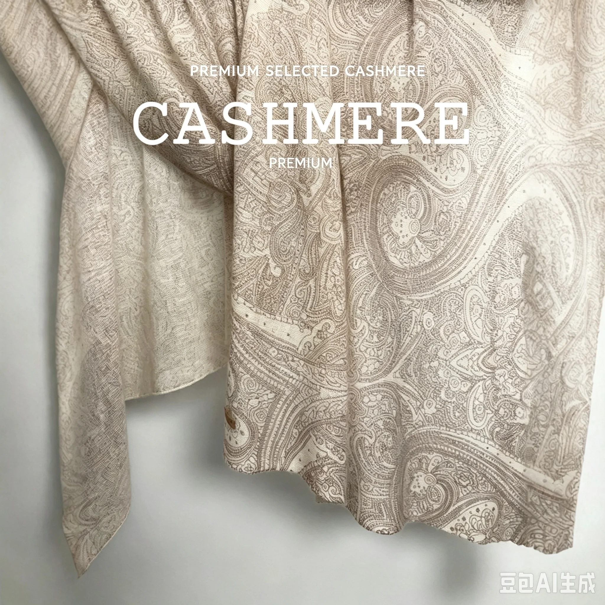 Women High Quality Cashmere Knit Printed Scarf Thin Paisley Pattern Lightweight Water Soluble Shawl Wrap for Daily Outfit
