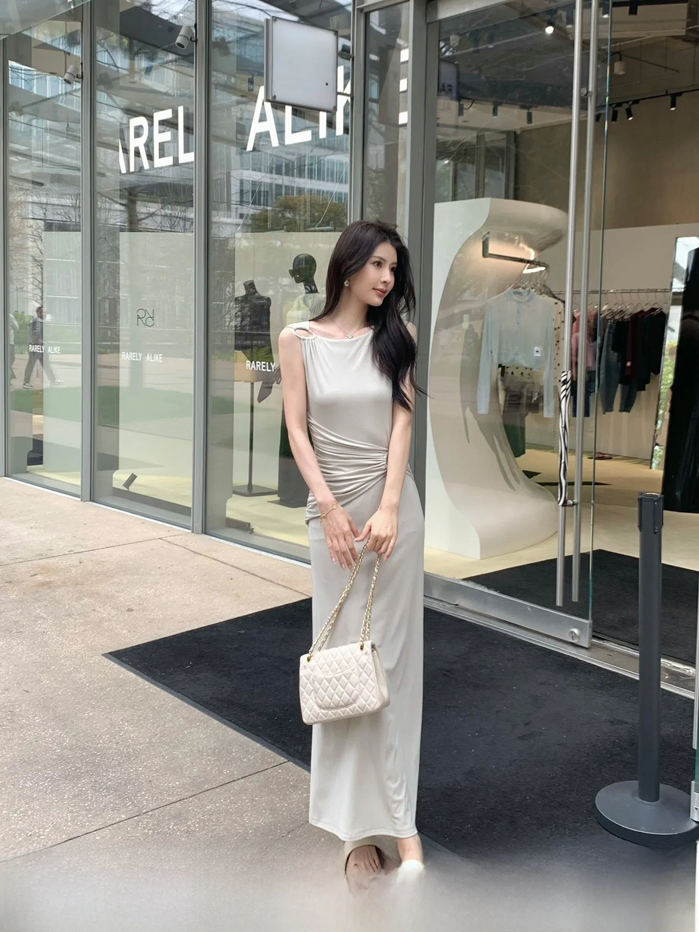 

Kun Total Knitted Dress Women's Sleeveless Long Dress Spring Season Casual Style A-Line Skirt Lenzing Lyocell Fabric