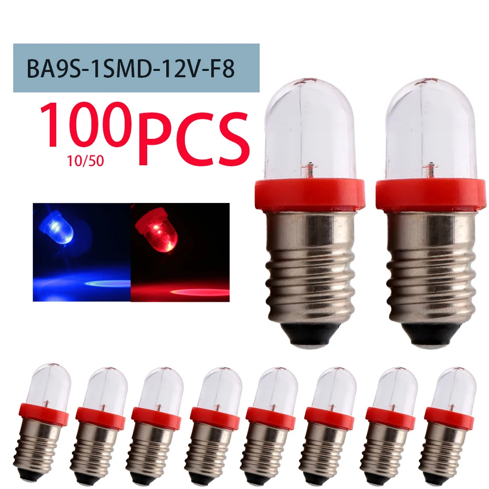 E10 1 SMD F8 1 LED LED Light Bulb White Clearance Lights 12V Super Bright Auto Led White Blue Red Green Yellow