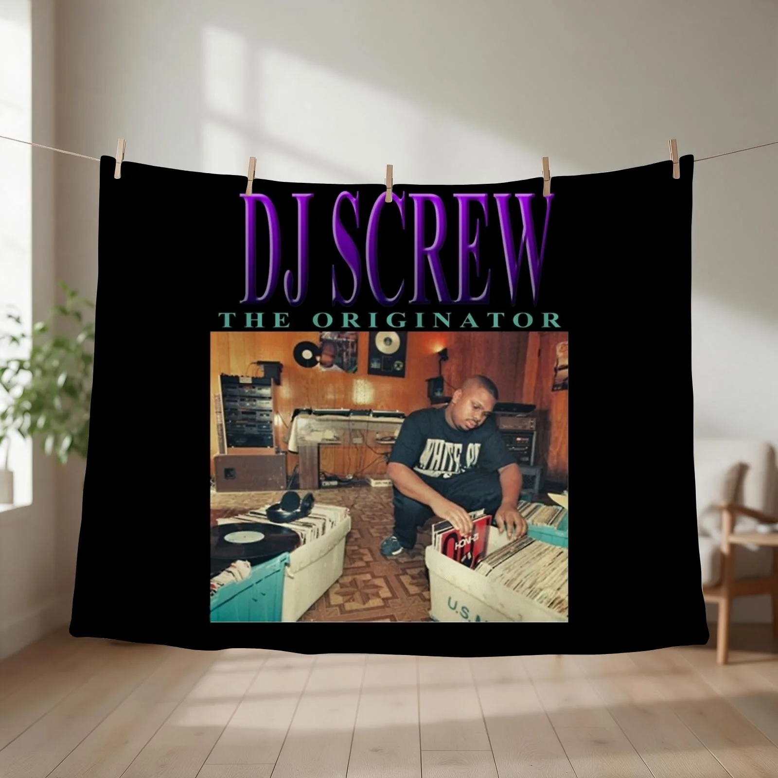 DJ SCREW THE ORIGINATOR 90's TRIBUTE Throw Blanket couch cozy soft plush fuzzy picnic outdoor blanket