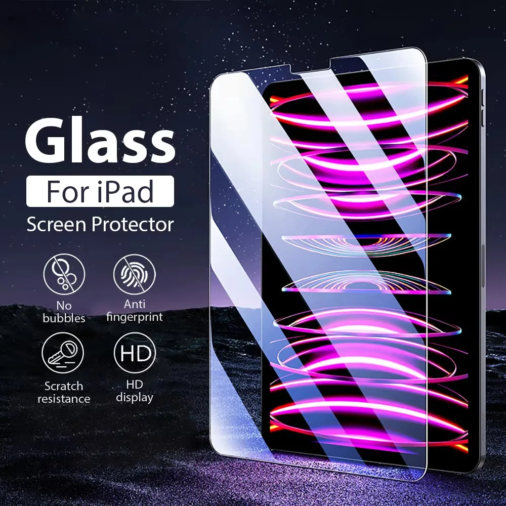 Screen Protectors For iPad Pro 13 11 M4 M5 A16 A19 11th 10th 9th 11 Air 13 5 4 2 1 M3 M2 Mini 7 6 Easy Install Tempered Glass