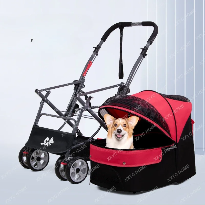 

Pet Stroller Separated Portable Foldable Dog out Trolley Cat out Trolley