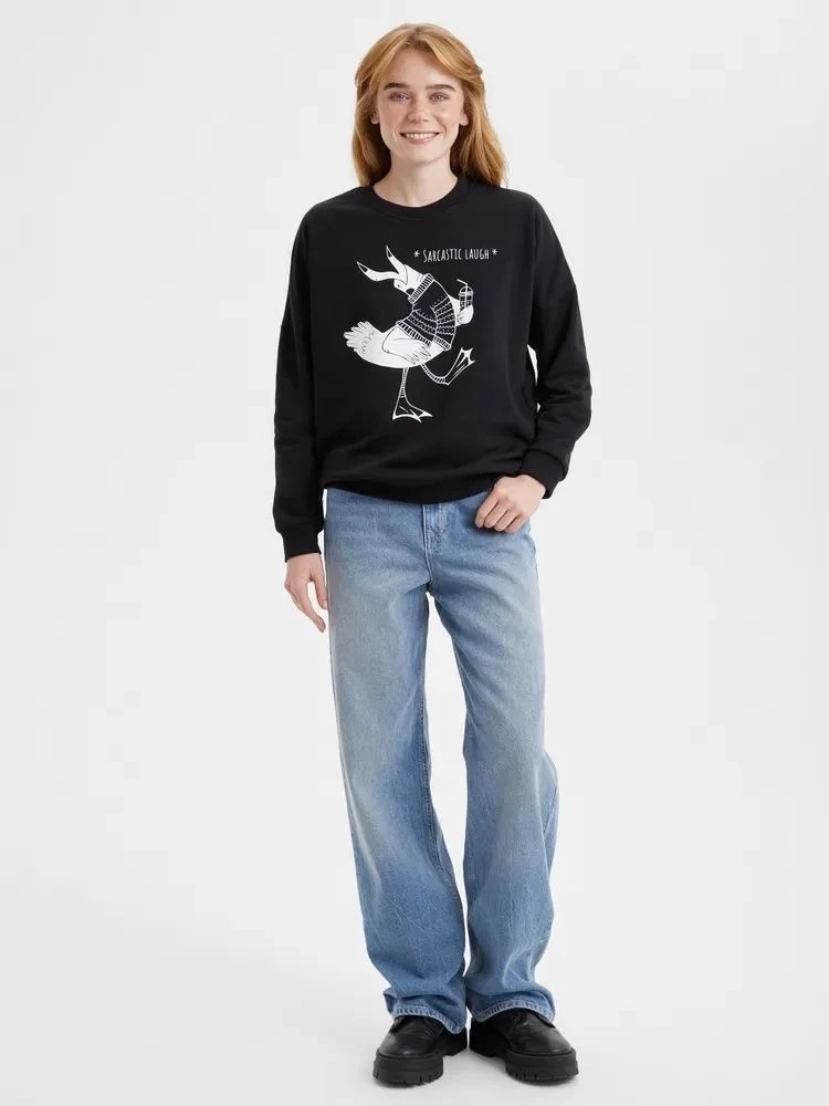 Faionable Casual losse ronde Ne Long Sve Sweatshirt bedrukte top comfortabele streetwear Sle dameskleding