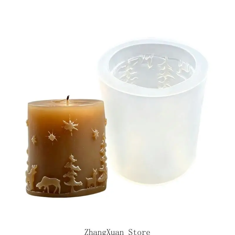 Erhöhte Relief-Kerzengussform für Weihnachts-DIY-Projekte mit Auslösekörper und saisonaler Heimpräsentation, Einzeleinheit 3XUF – Detail 8