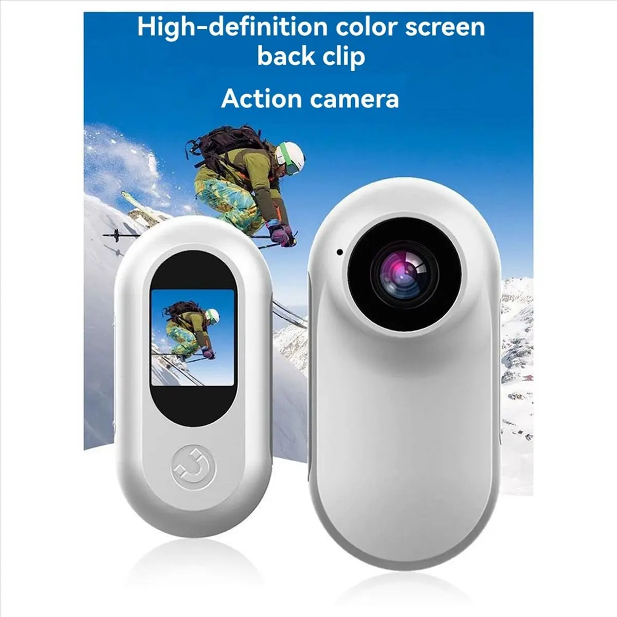 

(BAAY) Камера для ошейника для домашних животных, перезаряжаемая через USB, HD 1080P, с ЖК-дисплеем, спортивная камера для домашних животных, поддержка функции видео и фото, для кошек, белая