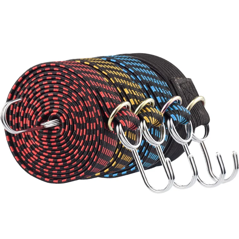 Motorcycle Elastics Rubber Luggage Rope Cord Hooks Bikes Rope Tie Auto Luggage Roof Rack Strap Fixed Band Hook Car Accessories