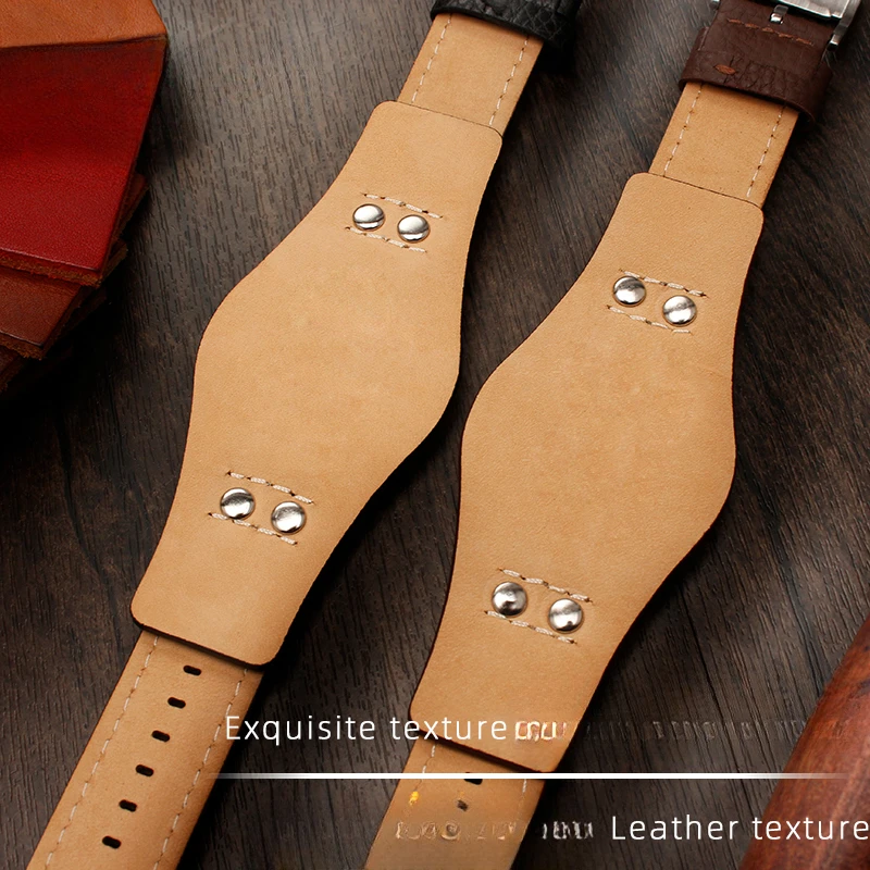 Genuine Leather Litchi Pattern Anti-Allergy Black Brown 22mm Watch Strap for Fossil Ch2564 Ch2565 Ch2891ch3051 Men Watchband