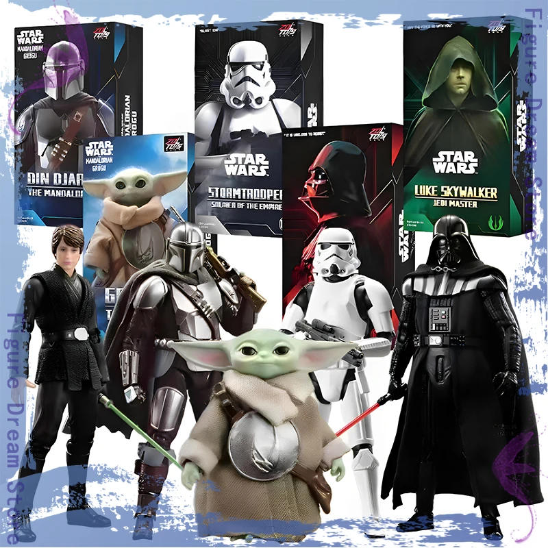 Series Grogu Darth Vader Stormtrooper Mandalorian Din Djarin Grogu Luke Skywalker ZD 1/10 Figure Model Toy Desktop Decoration