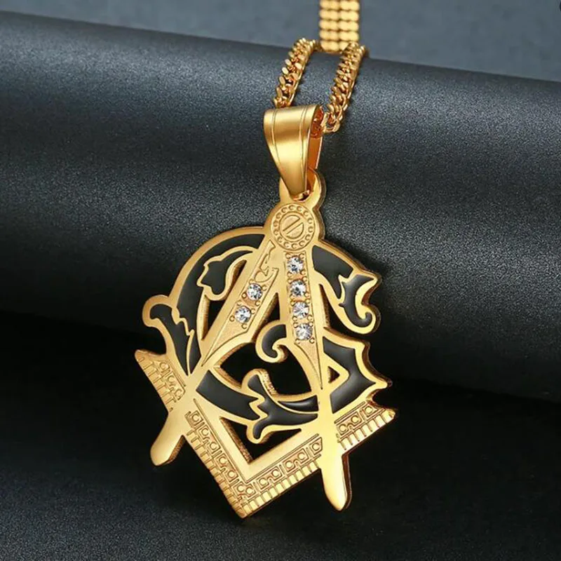 18k Gold masonic signs pendant Freemason Masonic fraternal Association Fraternity Masonic Free Mason Pendants