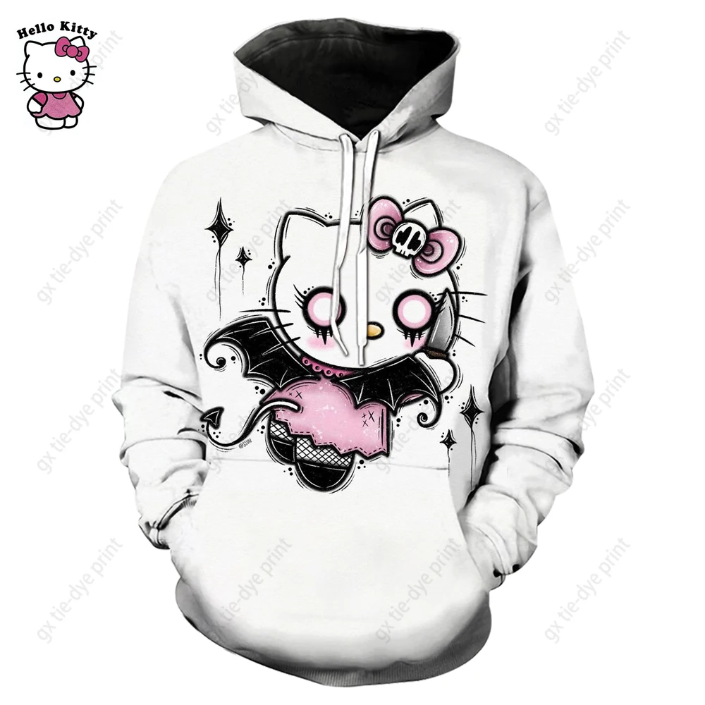 Couple Outfit Hello Kitty Women Clothing Sweatshirt Woman Children\'s Hoodie Y2k Men\'s Print Top Fashion Women\'s Hoodies