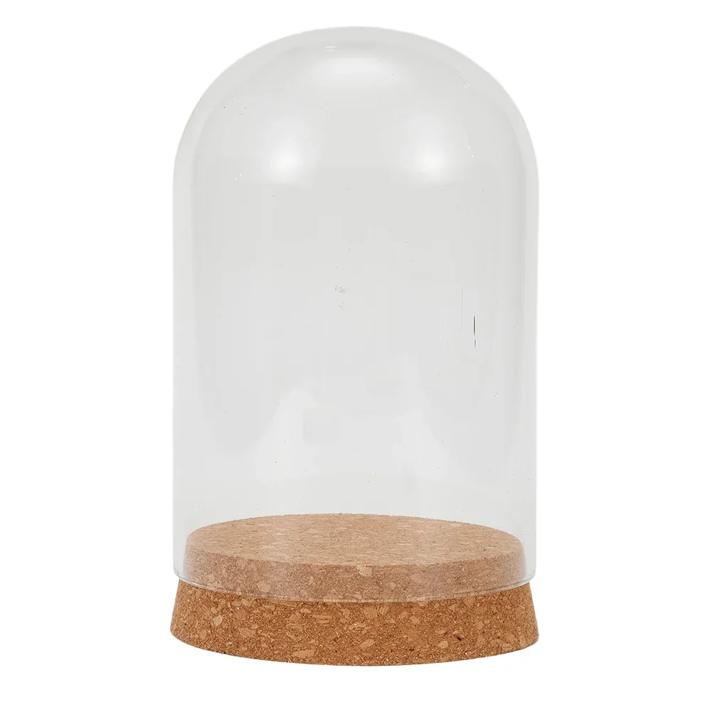 Glass Dome Cover For Mini Terrariums Succulent Plants And Botanical Displays With Solid Wood Cork Base For Living Room