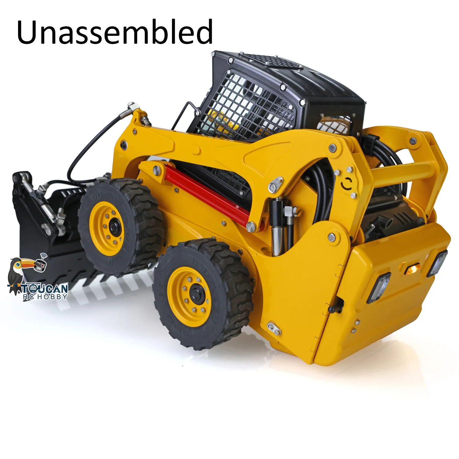 KIT LESU LT5H RC Hydraulic Loader 1/14 Wheeled Skid-Steer Truck Metal DIY Remote Control Toy Model Motor Light Sound Thzh1194