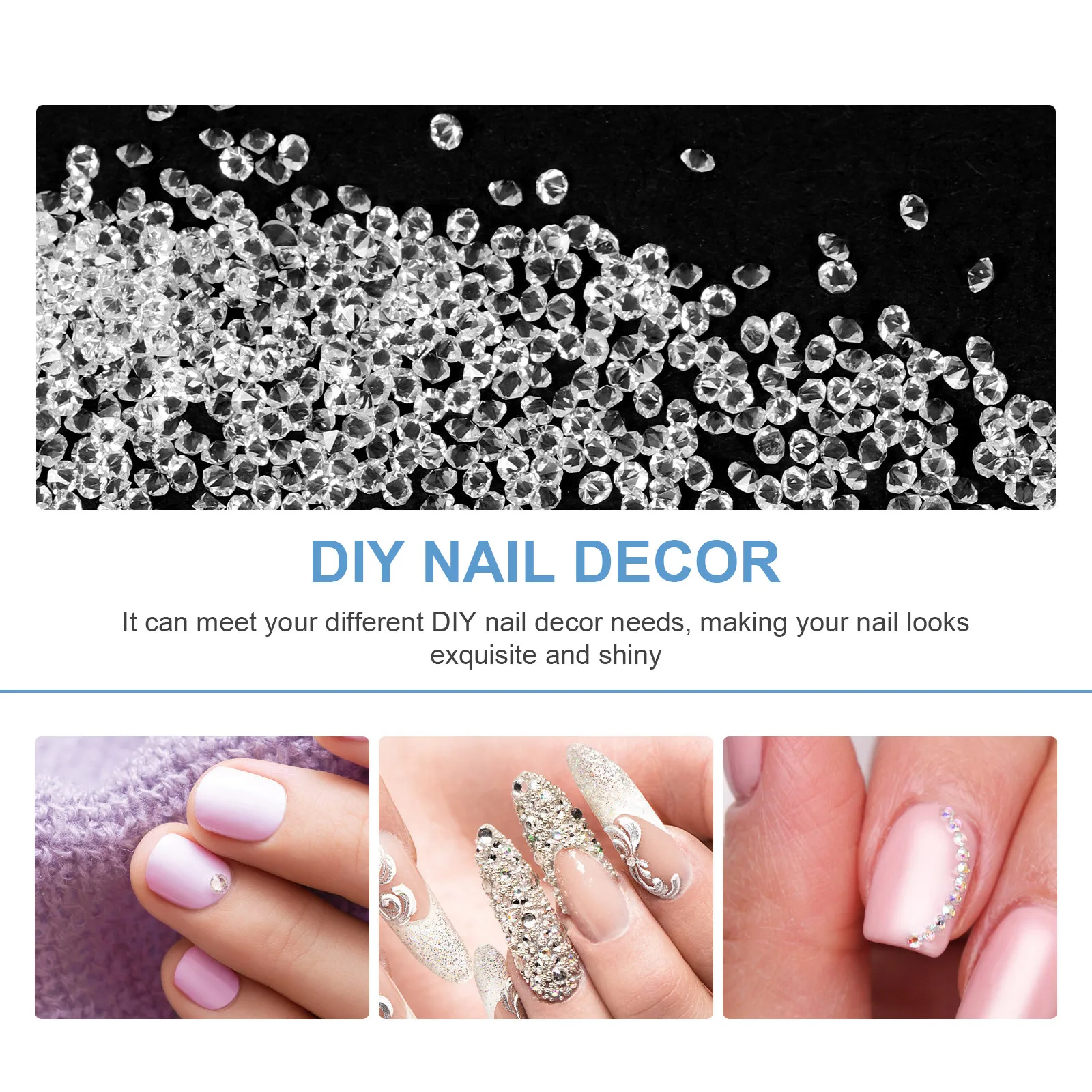 

5Sets Bright Colors Nail Patches Manicure Accessories Easy Apply Glass Decors Impress Friends Nail Charms Manicure Decors