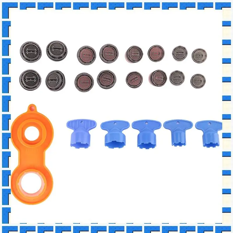 

ABNG 16 Pieces Faucet Aerator Cache Faucet Aerator And 5 Pieces Cache Faucet Aerator Key Removal Wrenches For Cache Aerators