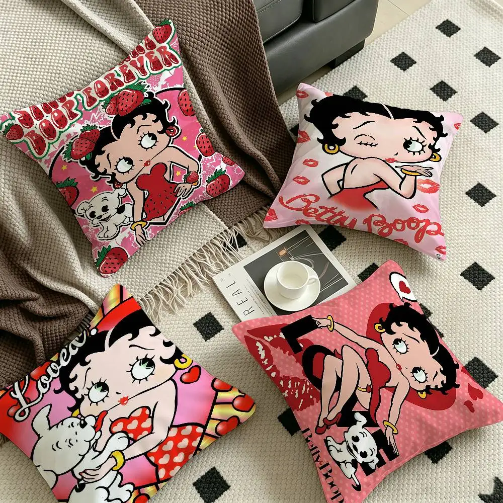 Pretty Cartoon B-Betty B-boop Anime  Personalized Pillow Dust Cover Bedroom Kids Party Decoration Pillowcase Birthday Gift