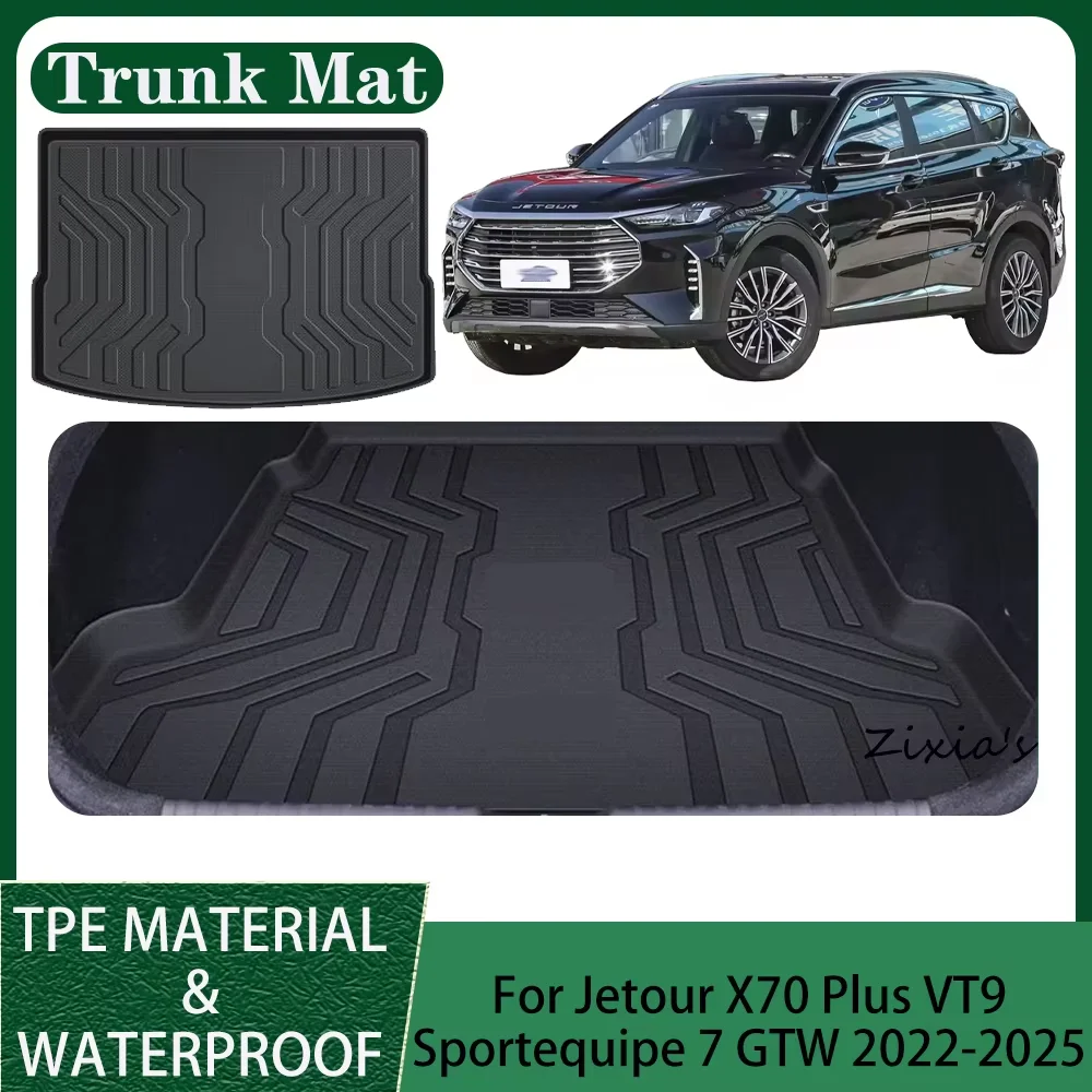 

For Jetour X70 Plus VT9 Sportequipe 7 GTW 2022~2025 2024 Car TPE Waterproof Trunk Mat Trunk Cover Protection Interior Accessorie